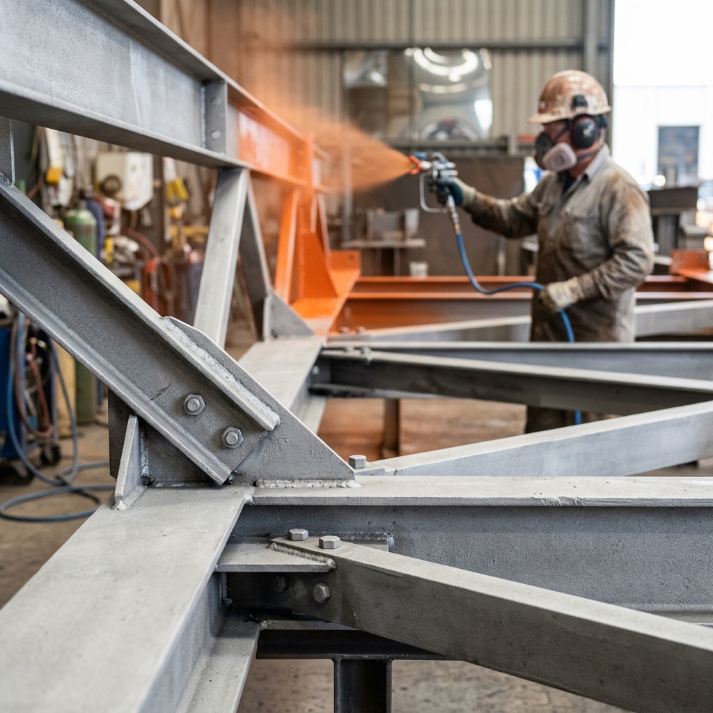 Klargjøring før maling på industrielt stål